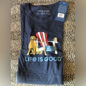 Men’s Life is Good Patriotic Shirt; 3XXX; NWT